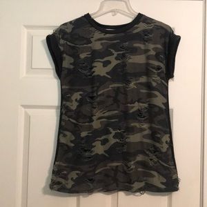 Distressed Camo Tee